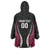 North Harbour 2026 Rugby Custom Wearable Blanket Hoodie NZ Maori Silver Fern