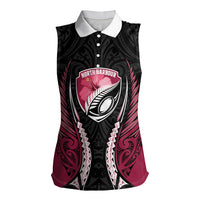 North Harbour 2026 Rugby Custom Women Sleeveless Polo Shirt NZ Maori Silver Fern