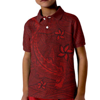 Oxblood Polynesia Kid Polo Shirt Hawaiian Tribal Hammerhead Shark Tattoo