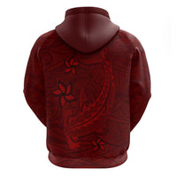 Oxblood Polynesia Zip Hoodie Hawaiian Tribal Hammerhead Shark Tattoo LT14 - Polynesian Pride