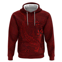 Oxblood Polynesia Zip Hoodie Hawaiian Tribal Hammerhead Shark Tattoo LT14 Pullover Hoodie Oxblood - Polynesian Pride