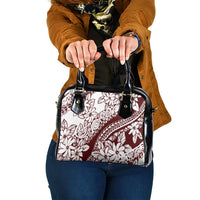 Polynesian Tropical Flowers Oxblood Color Shoulder Handbag LT14 One Size Oxblood - Polynesian Pride