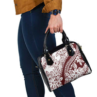 Polynesian Tropical Flowers Oxblood Color Shoulder Handbag LT14 - Polynesian Pride
