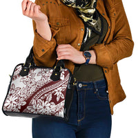 Polynesian Tropical Flowers Oxblood Color Shoulder Handbag LT14 - Polynesian Pride