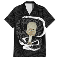 Black New Zealand Eel Hawaiian Shirt Aotearoa Maori Tuna With Kotiate Weapon LT14 Black - Polynesian Pride