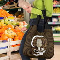 Gold New Zealand Eel Grocery Bag Aotearoa Maori Tuna With Kotiate Weapon