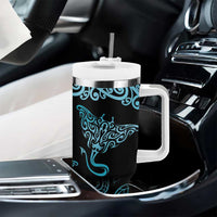 New Zealand Stingray Tumbler With Handle Aotearoa Whai With Maori Paua Shell