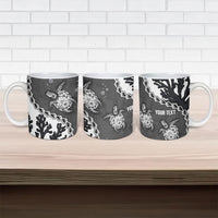 Personalized Black Coral Hawaii Ceramic Mug Ekaha Ku Moana Honu Sea Turtle