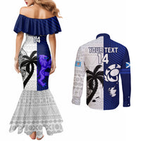 Custom Fiji And Scotland Rugby Couples Matching Mermaid Dress and Long Sleeve Button Shirts Fijian Tapa Pattern With Thistle LT14 - Polynesian Pride