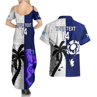 Custom Fiji And Scotland Rugby Couples Matching Summer Maxi Dress and Hawaiian Shirt Fijian Tapa Pattern With Thistle LT14 - Polynesian Pride