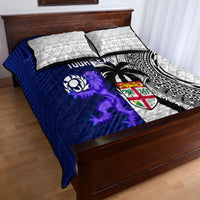 Custom Fiji And Scotland Rugby Quilt Bed Set Fijian Tapa Pattern With Thistle LT14 - Polynesian Pride