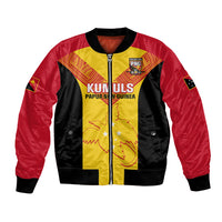 Custom Papua New Guinea Rubgby Bomber Jacket Pacific 2023 Go PNG Kumuls LT14 Unisex Yellow - Polynesian Pride