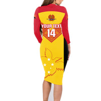 Custom Papua New Guinea Rubgby Family Matching Long Sleeve Bodycon Dress and Hawaiian Shirt Pacific 2023 Go PNG Kumuls LT14 - Polynesian Pride