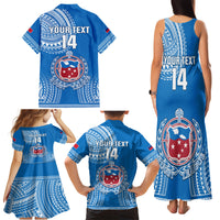Custom Samoa Rugby Family Matching Tank Maxi Dress and Hawaiian Shirt Pacific 2023 Go Toa Samoa LT14 - Polynesian Pride