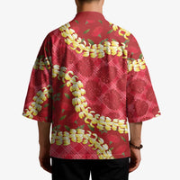 Red Palaka Hawaii Mele Kalikimaka Kimono Ohia Lehua Monstera Puakenikeni Lei - Polynesian Pride
