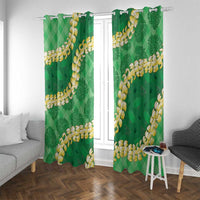 Green Palaka Hawaii Mele Kalikimaka Window Curtain Ohia Lehua Monstera Puakenikeni Lei LT14 With Grommets Green - Polynesian Pride
