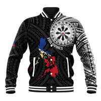 Philippines Strong Baseball Jacket Filipino Map Polynesian Tattoo - Polynesian Pride