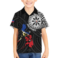 Philippines Strong Family Matching Long Sleeve Bodycon Dress and Hawaiian Shirt Filipino Map Polynesian Tattoo - Polynesian Pride