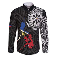 Philippines Strong Family Matching Short Sleeve Bodycon Dress and Hawaiian Shirt Filipino Map Polynesian Tattoo - Polynesian Pride