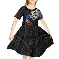 Philippines Strong Kid Short Sleeve Dress Filipino Map Polynesian Tattoo LT14 - Polynesian Pride
