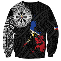 Philippines Strong Sweatshirt Filipino Map Polynesian Tattoo - Polynesian Pride