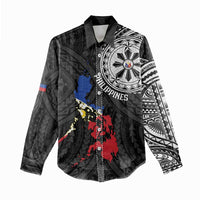 Philippines Strong Women Casual Shirt Filipino Map Polynesian Tattoo - Polynesian Pride