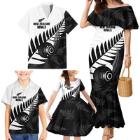 New Zealand Lawn Bowls Custom Family Matching Mermaid Dress and Hawaiian Shirt Aotearoa Silver Fern - Polynesian Pride