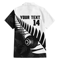 New Zealand Lawn Bowls Custom Family Matching Off The Shoulder Long Sleeve Dress and Hawaiian Shirt Aotearoa Silver Fern LT14 - Polynesian Pride