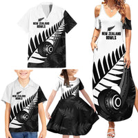 New Zealand Lawn Bowls Custom Family Matching Summer Maxi Dress and Hawaiian Shirt Aotearoa Silver Fern LT14 - Polynesian Pride