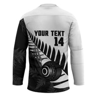 New Zealand Lawn Bowls Custom Hockey Jersey Aotearoa Silver Fern - Polynesian Pride