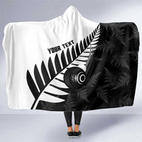 New Zealand Lawn Bowls Custom Hooded Blanket Aotearoa Silver Fern - Polynesian Pride
