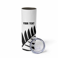 New Zealand Lawn Bowls Custom Skinny Tumbler Aotearoa Silver Fern - Polynesian Pride