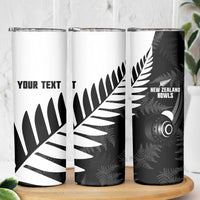 New Zealand Lawn Bowls Custom Skinny Tumbler Aotearoa Silver Fern - Polynesian Pride