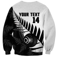 New Zealand Lawn Bowls Custom Sweatshirt Aotearoa Silver Fern - Polynesian Pride