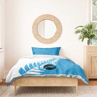 New Zealand Lawn Bowls Prostate Cancer Custom Bedding Set Aotearoa Maori Silver Fern Blue Ribbon - Polynesian Pride