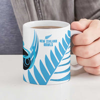 New Zealand Lawn Bowls Prostate Cancer Custom Ceramic Mug Aotearoa Maori Silver Fern Blue Ribbon LT14 - Polynesian Pride