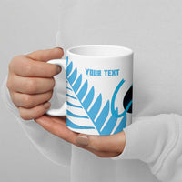 New Zealand Lawn Bowls Prostate Cancer Custom Ceramic Mug Aotearoa Maori Silver Fern Blue Ribbon LT14 - Polynesian Pride