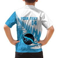 New Zealand Lawn Bowls Prostate Cancer Custom Family Matching Puletasi and Hawaiian Shirt Aotearoa Maori Silver Fern Blue Ribbon LT14 - Polynesian Pride