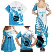 New Zealand Lawn Bowls Prostate Cancer Custom Family Matching Summer Maxi Dress and Hawaiian Shirt Aotearoa Maori Silver Fern Blue Ribbon LT14 - Polynesian Pride