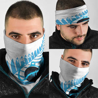 New Zealand Lawn Bowls Prostate Cancer Custom Neck Gaiter Aotearoa Maori Silver Fern Blue Ribbon - Polynesian Pride