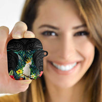 Sulphur-crested Cockatoo New Zealand AirPods Case Paua Shell Aotearoa Maori Tropical Flowers - Polynesian Pride