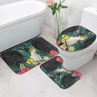 Sulphur-crested Cockatoo New Zealand Bathroom Set Paua Shell Aotearoa Maori Tropical Flowers LT14 - Polynesian Pride