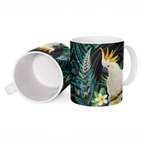 Sulphur-crested Cockatoo New Zealand Ceramic Mug Paua Shell Aotearoa Maori Tropical Flowers LT14 - Polynesian Pride