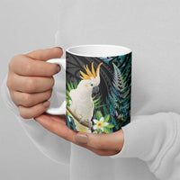 Sulphur-crested Cockatoo New Zealand Ceramic Mug Paua Shell Aotearoa Maori Tropical Flowers LT14 - Polynesian Pride
