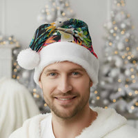 Sulphur-crested Cockatoo New Zealand Christmas Santa Hat Paua Shell Aotearoa Maori Tropical Flowers - Polynesian Pride