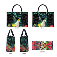 Sulphur-crested Cockatoo New Zealand Leather Bag Paua Shell Aotearoa Maori Tropical Flowers LT14 - Polynesian Pride
