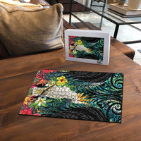 Sulphur-crested Cockatoo New Zealand Puzzle Paua Shell Aotearoa Maori Tropical Flowers - Polynesian Pride