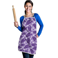 Purple Hawaii Kalo Palaka Motifs Apron Hawaiian Taro Leaves Elegant Vibes - Polynesian Pride