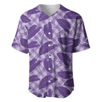 Purple Hawaii Kalo Palaka Motifs Baseball Jersey Hawaiian Taro Leaves Elegant Vibes LT14 Purple - Polynesian Pride
