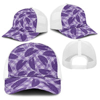 Purple Hawaii Kalo Palaka Motifs Baseball Net Cap Hawaiian Taro Leaves Elegant Vibes LT14 - Polynesian Pride
